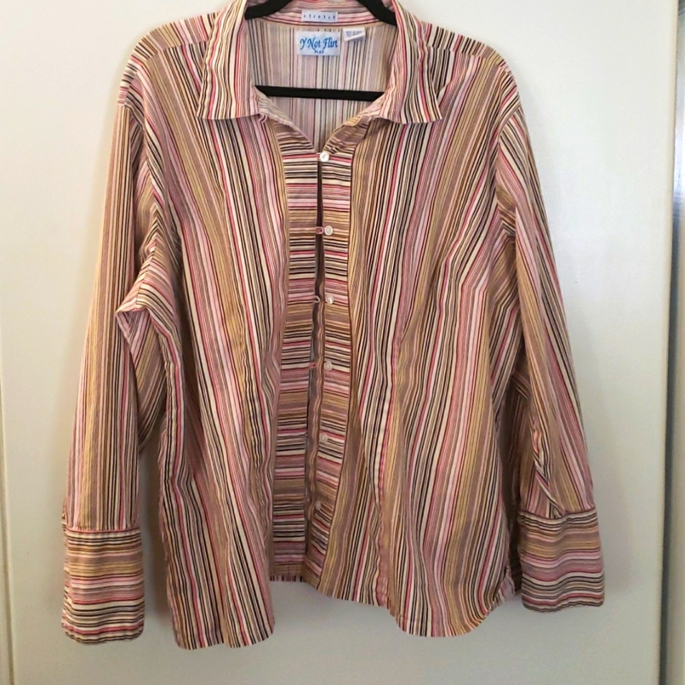 Euc 3x striped long sleeve shirt